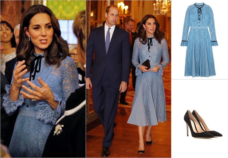【Kate Middleton 懷孕造型】依然優雅！穿英式粉藍色喱士裙  腳踏幼跟高跟鞋